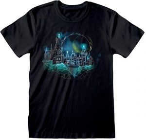 Camiseta De Castillo De Hogwarts Iluminado