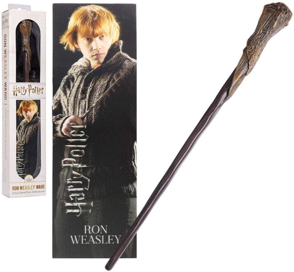 The Noble Collection – Varita De Ron Weasley De Harry Potter En Caja De Ollivanders, Réplica Oficial Pintada A Mano Para Coleccionistas